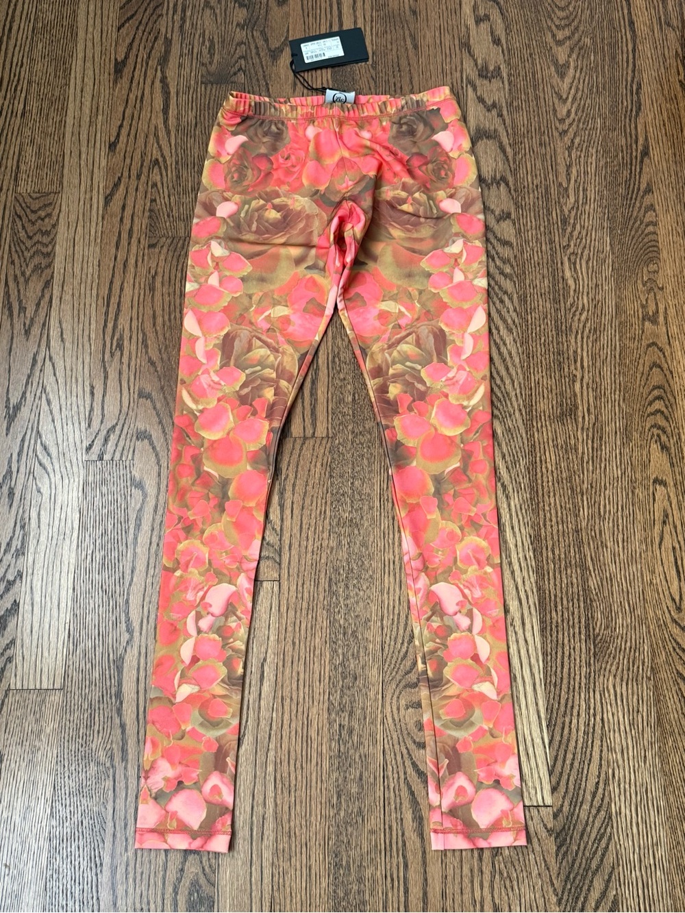NWT Alexander McQueen Pink Coral Floral Leggings XS